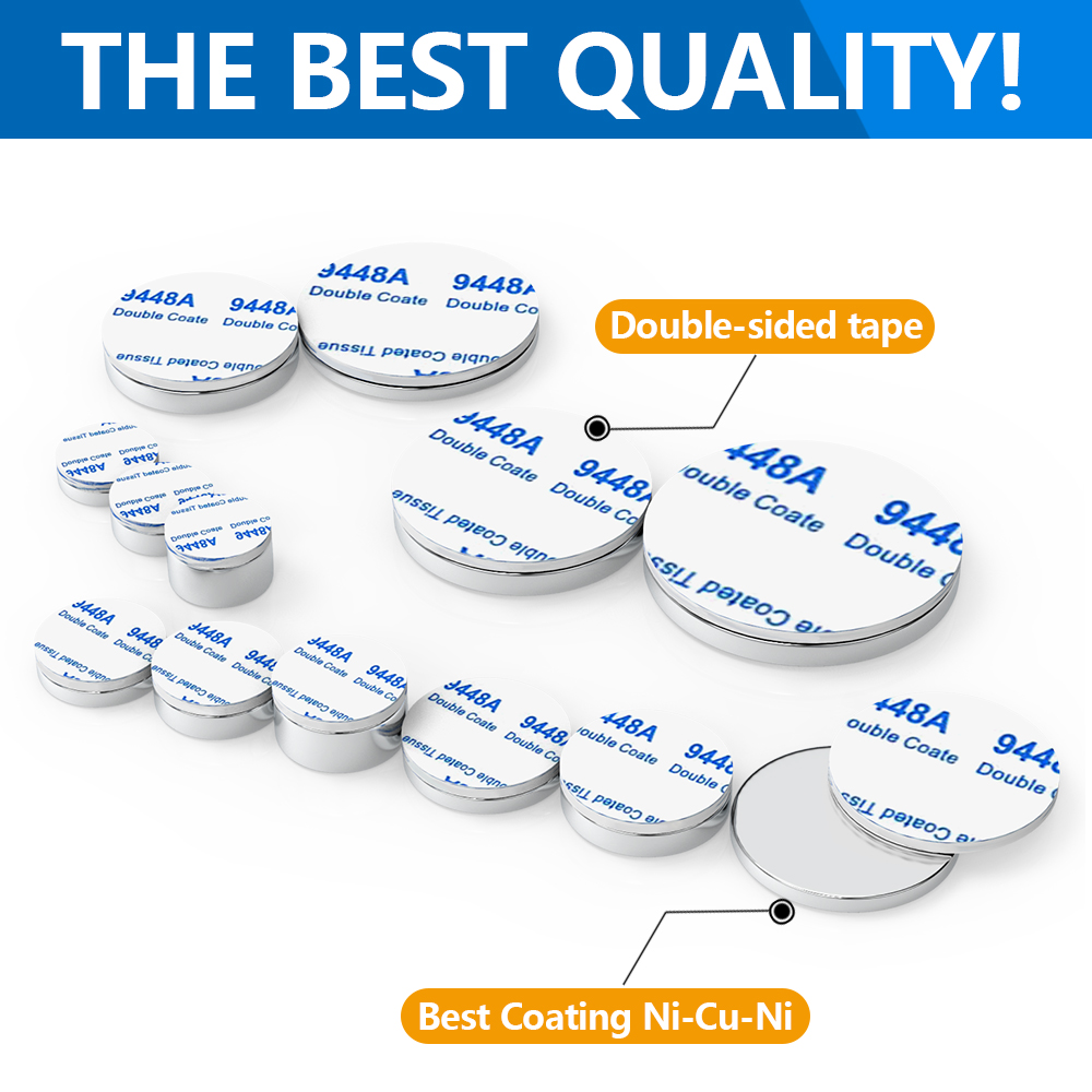 Strong Round Magnets With double-sided adhesive magnet for Fridge, DIY Projects, Science & Office Use Refrigerator magnet