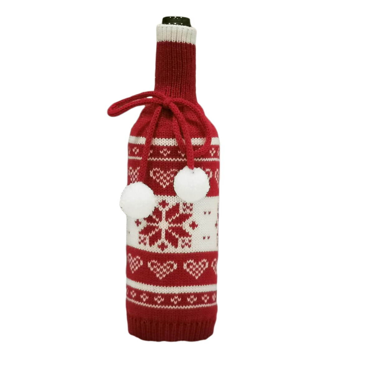 Leuke Kerst Gebreide Wijnfles Cover Leuke Kerstboom Elanden Sneeuwvlok Gebreide Wijn Fles Trui Decor: A