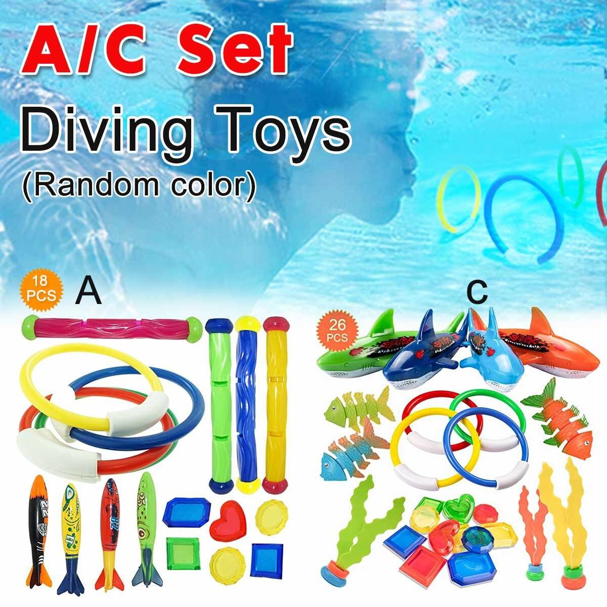 Summer Playing Swimming Pool Toys Underwater Throwing Diving Fish Sticks Beach Toy Water Sports Game Toy For Children Rings