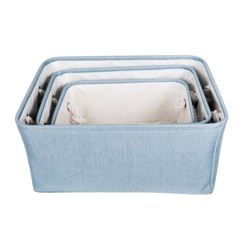 S/M/L Opslag Mand Linnen Home Storage Mand Katoen Touw Handvat Opbergdoos Stof Mand Thuis kantoor Kast Rack: B 1PC / M