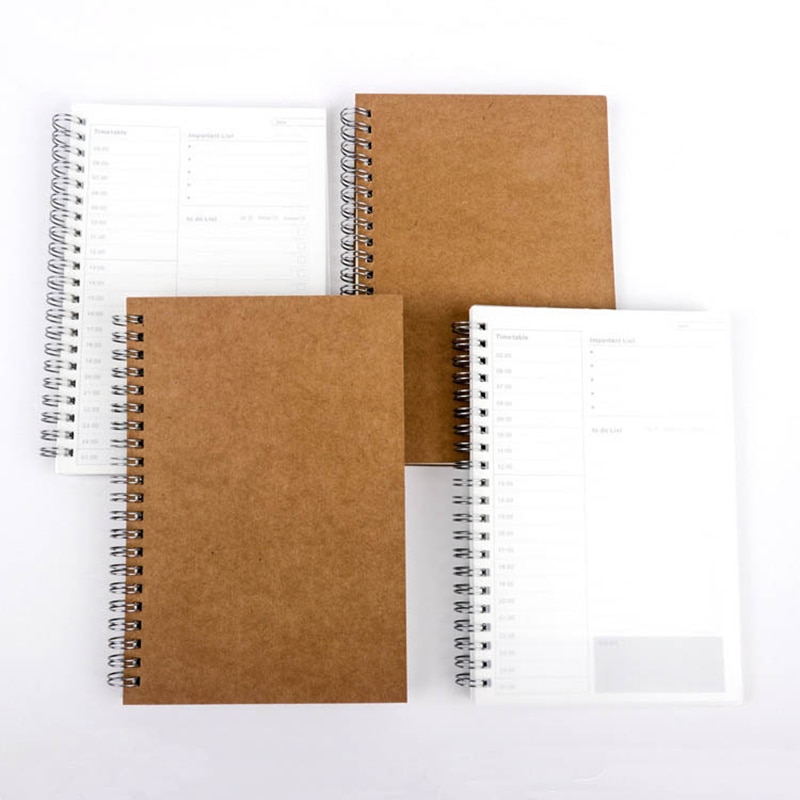 2020 2021 espiral a5 caderno planejador diário semanal mensal papel kraft organizador agenda escola escritório agenda papelaria presentes