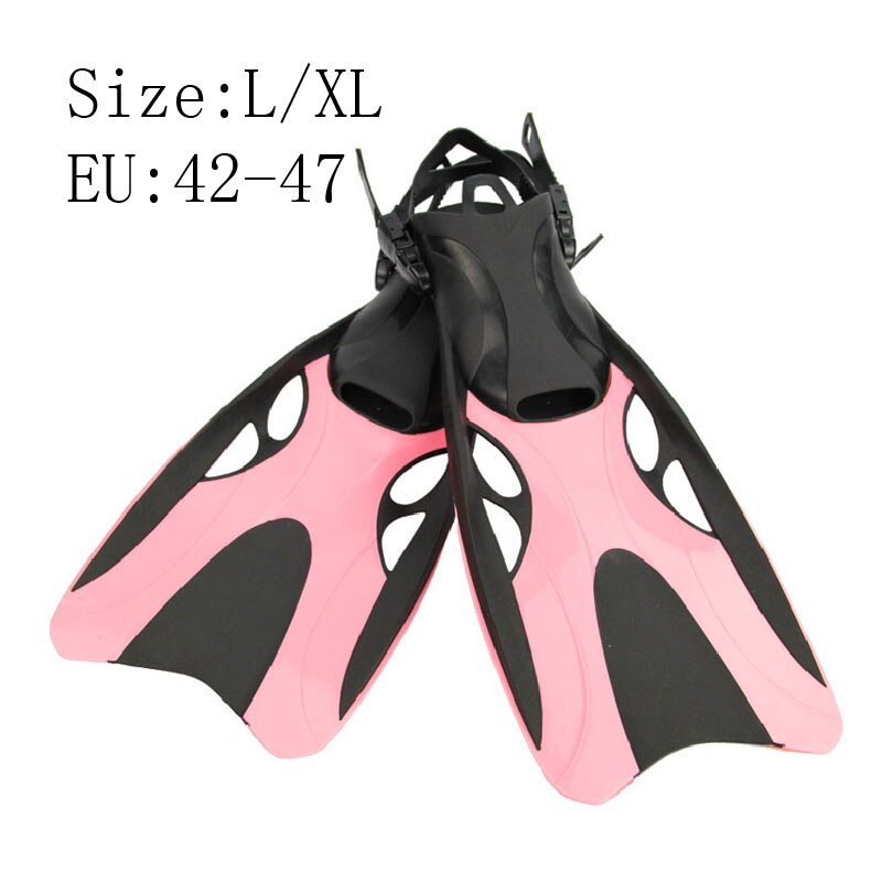 Volwassenen Zwemmen Vinnen Silicone Verstelbare scuba schoenen lange Submersible Professionele Snorkelen Voeten monofin Duiken Flippers: Pink L XL