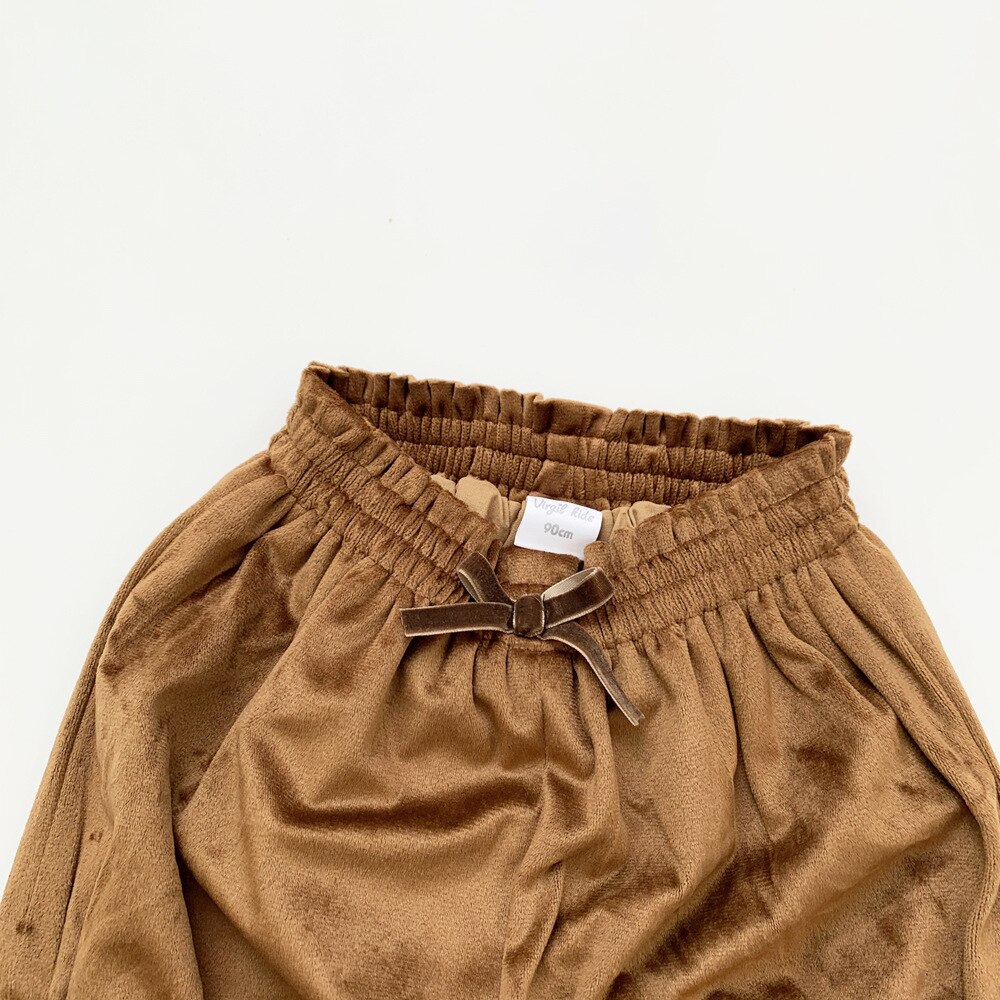 2020 bambino Bloomer del bambino di Autunno Ragazze di Inverno di Velluto Copertura Del Pannolino Appena Nato Soild Lanterna Shorts Infantile Della Principessa Fiocco di Vendita Al Dettaglio Bloomer