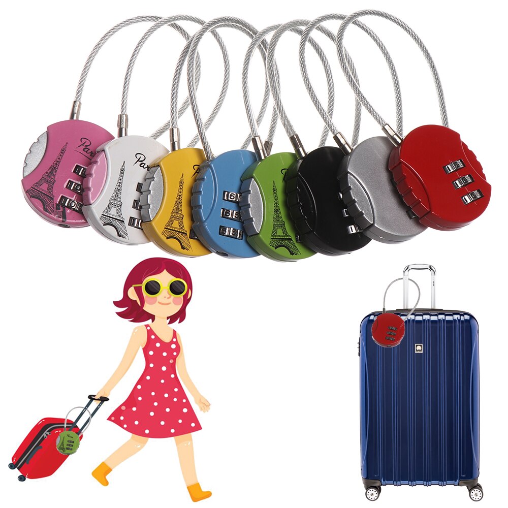 Mini Mechanical Combination Lock 3 Dial Digit Number Code Padlock Security Travel Safe Lock Luggage Lock of Gym 38*90mm