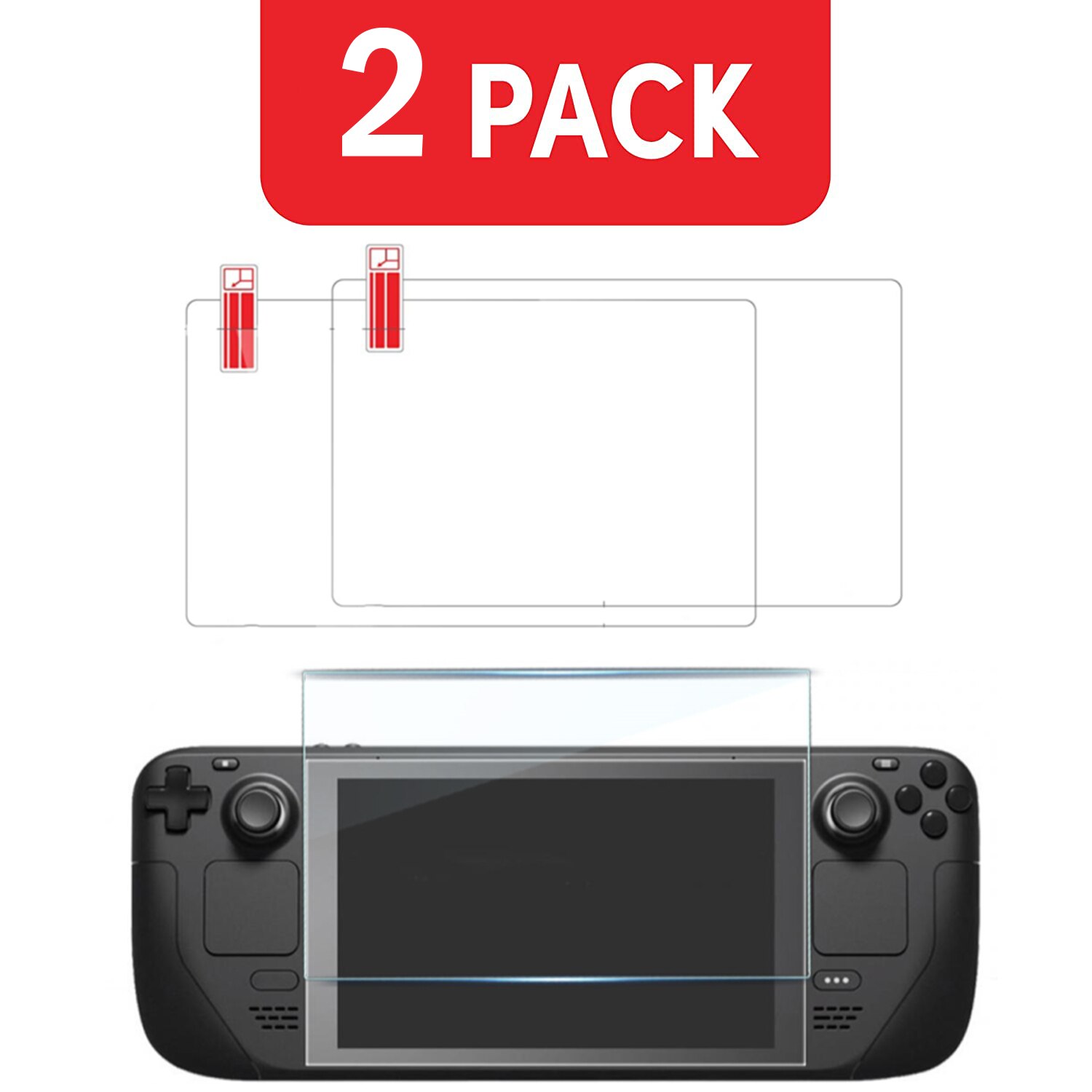 Displayschutzglas für steam deck-spielkonsole, bruchsichere schutzfolie für steam deck, 7 -zoll-displayschutzglas: 2er- pack