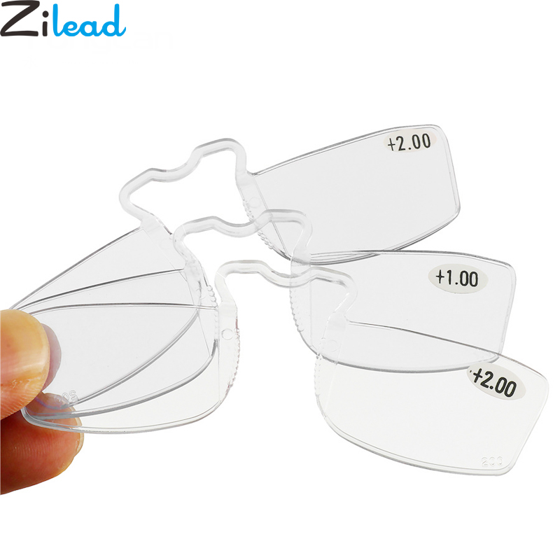 Zilead Ultralight Transparante Neus Clip Leesbril Voor Vrouwen & Mannen Draagbare Sos Pince Nez Optische Presbyope Bril Eyewear