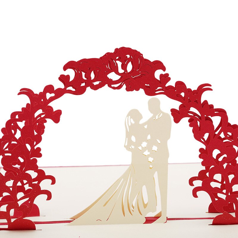 Wedding Greeting Card 3D Popular Up Cards Paper Craft Greeting Cards Invitations Valentine Lover Love Romantic Birthday Card