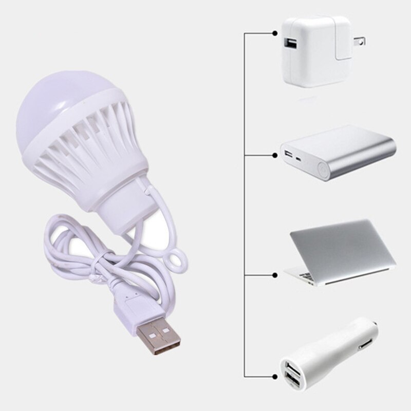 Portable USB LED energy-saving lamp bulb LED ball bulbs for outdoor notebook USB mobile power emergency light bulbs reading lamp