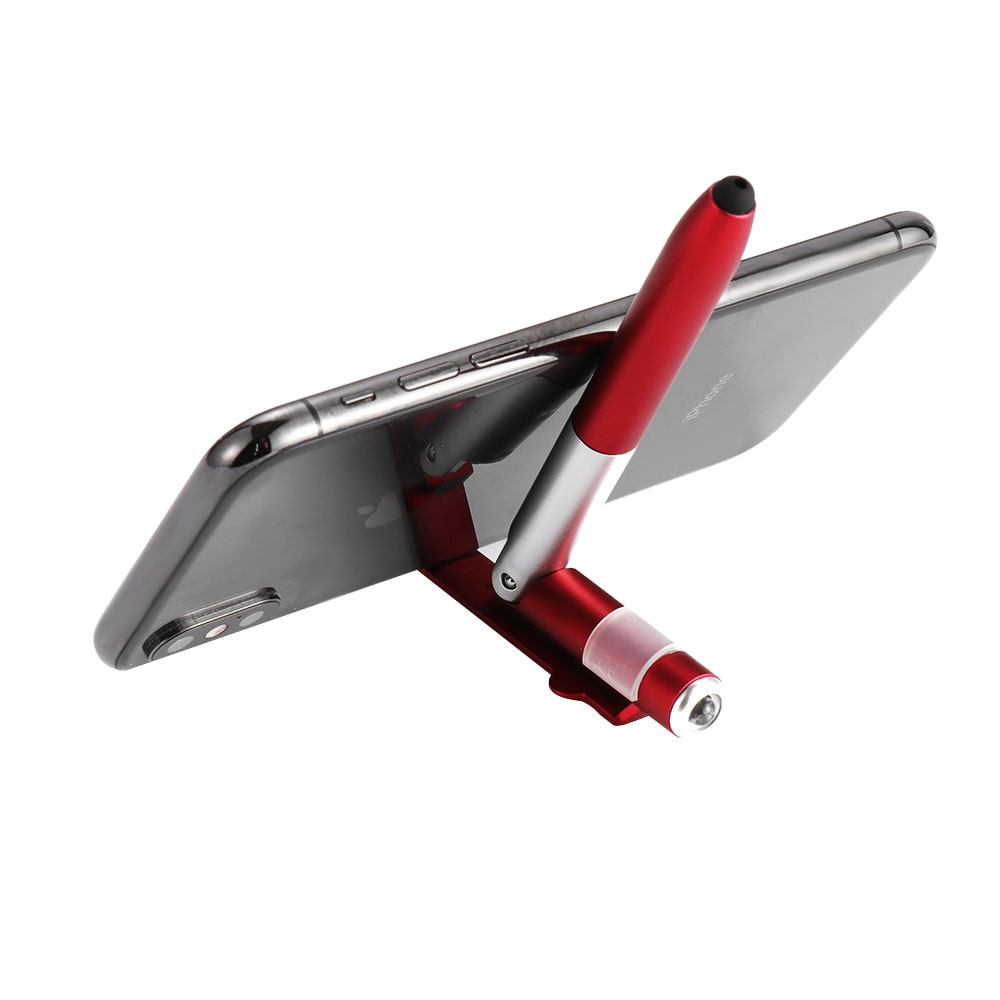 Simple Portable 4-en-1 lampe de poche stylo stylo à bille pliable stylet pour téléphone Portable utile multi-fonction support pour téléphone veilleuse