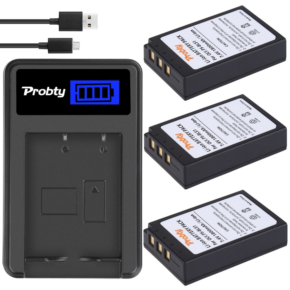 BLS1 batterij en oplader voor OLYMPUS EVOLT E-400 E-410 E-420 E-450 E-620 E-P1