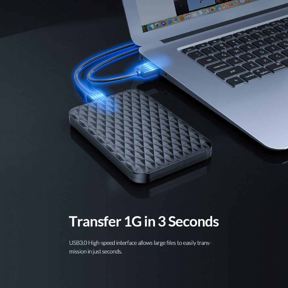 Adaptador de caja de unidad del disco duro ORICO 2,5 pulgadas USB 3,0 5Gbps SATA SSD para ordenador portátil
