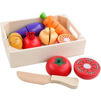 Per bambini di Simulazione di Frutta e Verdura di Educazione Precoce di Legno Ragazzo e Ragazza Giocattoli di Cucina Da Cucina Magnetico Combinazione Set Regalo: 4