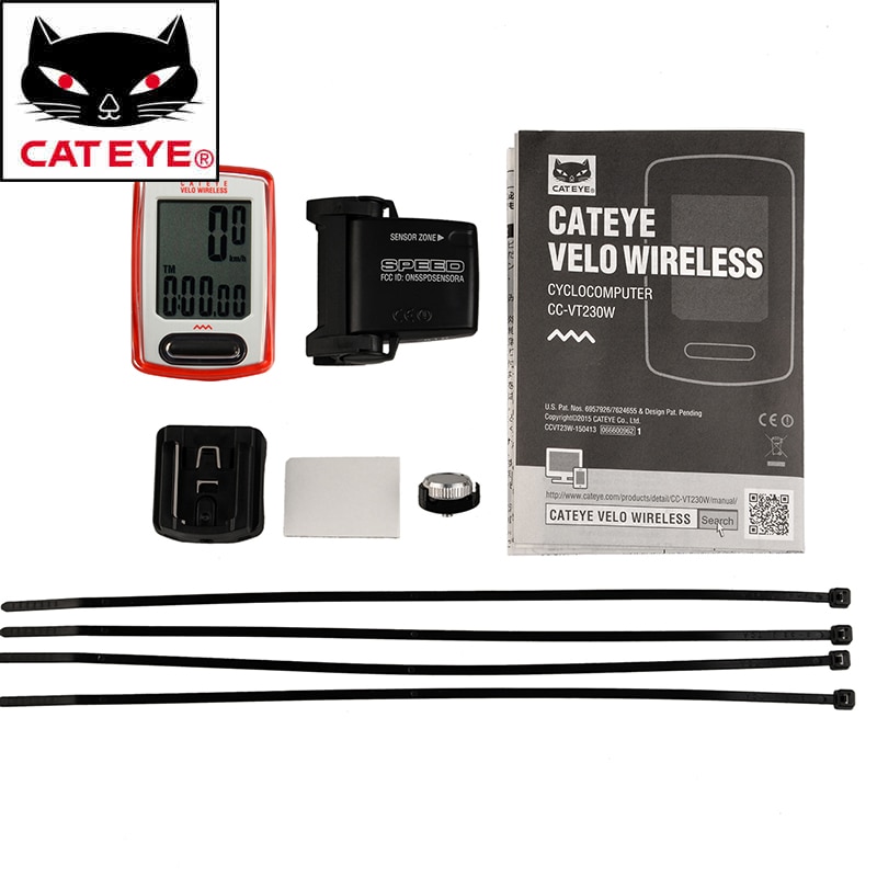 Cateye cykeldator cc -vt230w velo trådlös cykelhastighetsmätare vattentät multifunktionscykeldator stoppur 3 färger