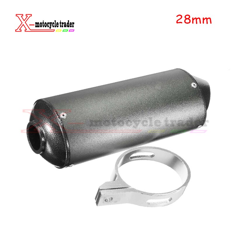 28mm 38mm motorsykkel eksospotterør for 125cc 150cc 160cc dirt pit bike for honda kawasaki yamaha atv utv baja orv: Grå 28mm