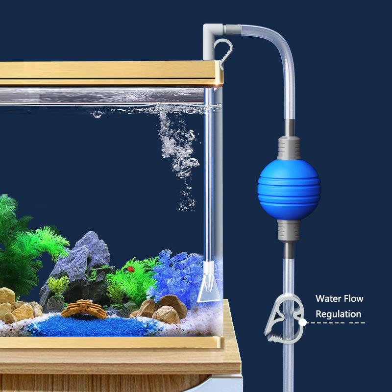 Aquarium Aquarium Aquarium Waterwisselaar Luchtpomp Reinigingsgereedschap Aquarium Grind Reiniger Vacuüm Sifon Pomp Met Filter Mondstuk Nieuw
