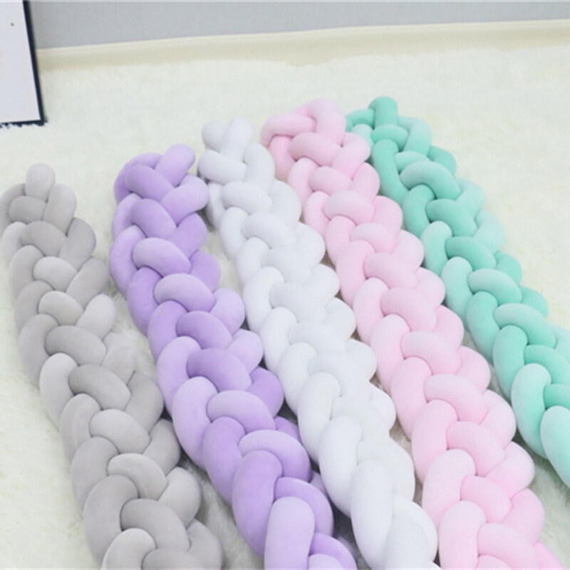Travesseiro para cama de bebê, trançado amortecedor para cama recém-nascido, decoração de quarto infantil com 4 fios