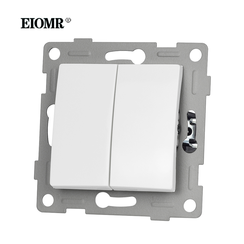 EIOMR K1 Series Multiple Frames White Crystal Glass Panel EU FR Sockets and Switches Dimmer Fan Foot Lamp Rj45 Outlet Module DIY