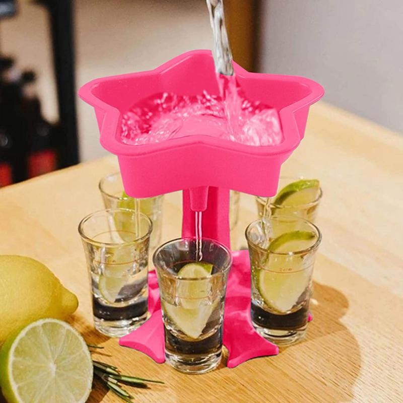 5 Shot Glass Dispenser Liquor Dispenser Caddy Portable Dispenser Party Bar Accessories Drinking Games Glass Dispenser