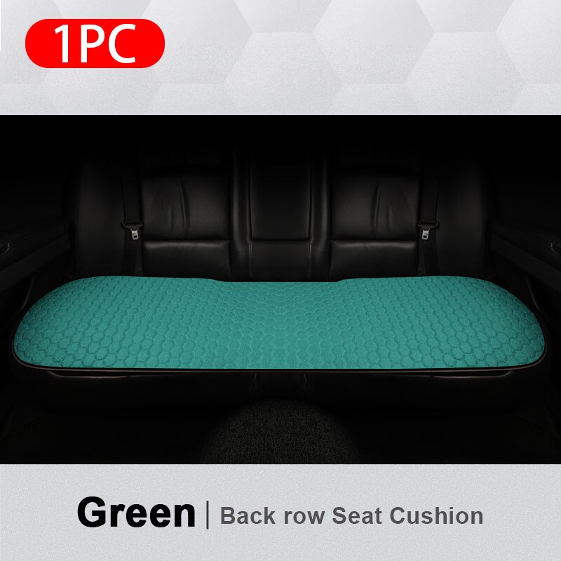 Vlas Auto Stoelhoezen Set Ademend Linnen Mildewproof Zitkussens Universele Transpiratie Protector Mat Auto Interieur Accessoires: Rear Green 1pc