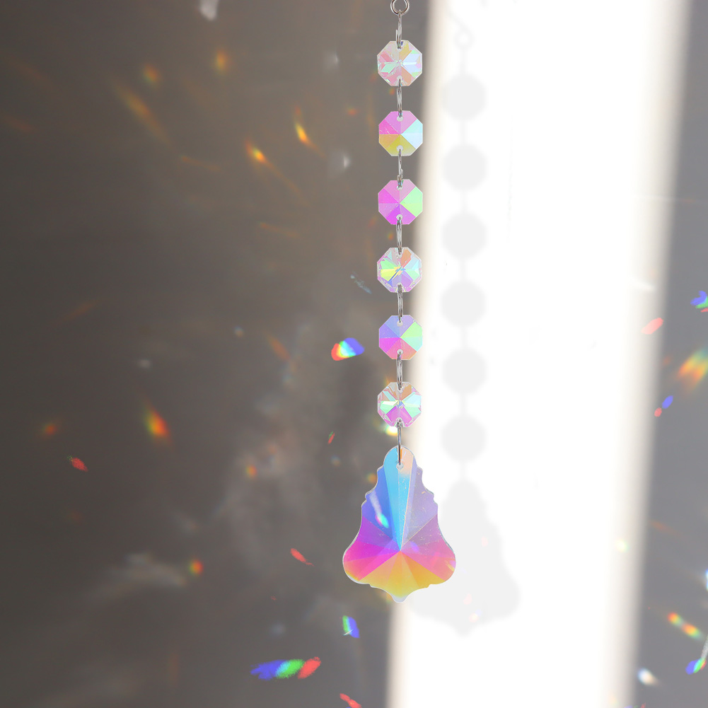 Sun catcher Crystal Moon campanelli eolici prismi diamantati appeso luce Catcher arcobaleno fai tende da finestra pendente decorazioni per la casa: B