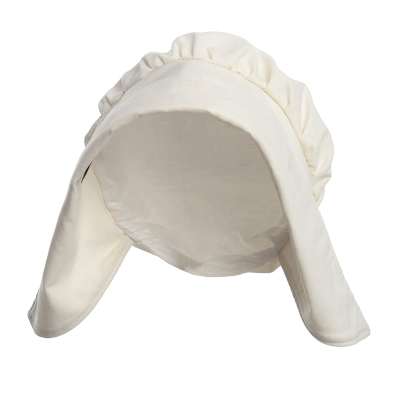 Vintage Medieval Kids Girls White Maid Hat Bonnet