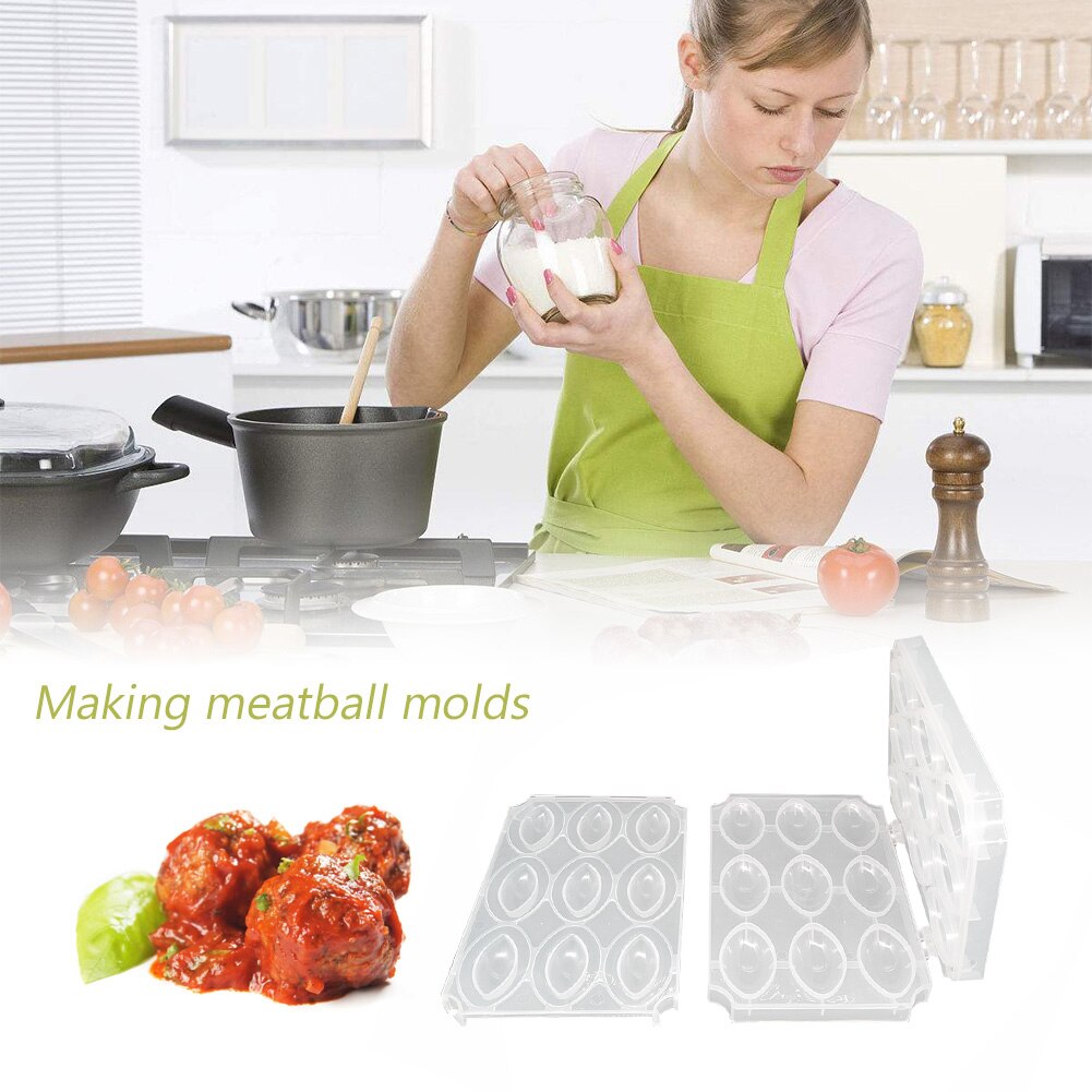 9 Holes Meatball Maker Machine Manual Meatloaf Mold DIY Stuffed Minced Meat Processor Desserts Cake Kitchen Tools Accessories