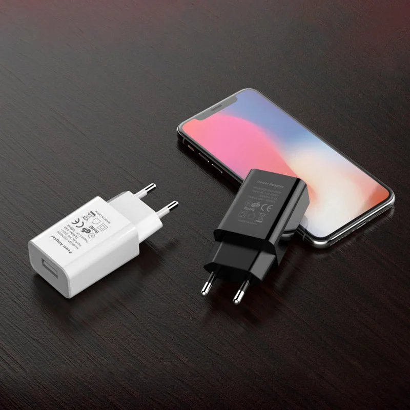 Mini cargador de pared USB de 5V 1A, cargador de teléfono móvil, adaptador de cargador de viaje con enchufe europeo para iPhone 13, Android, xiaomi, mi11, huawei mate30
