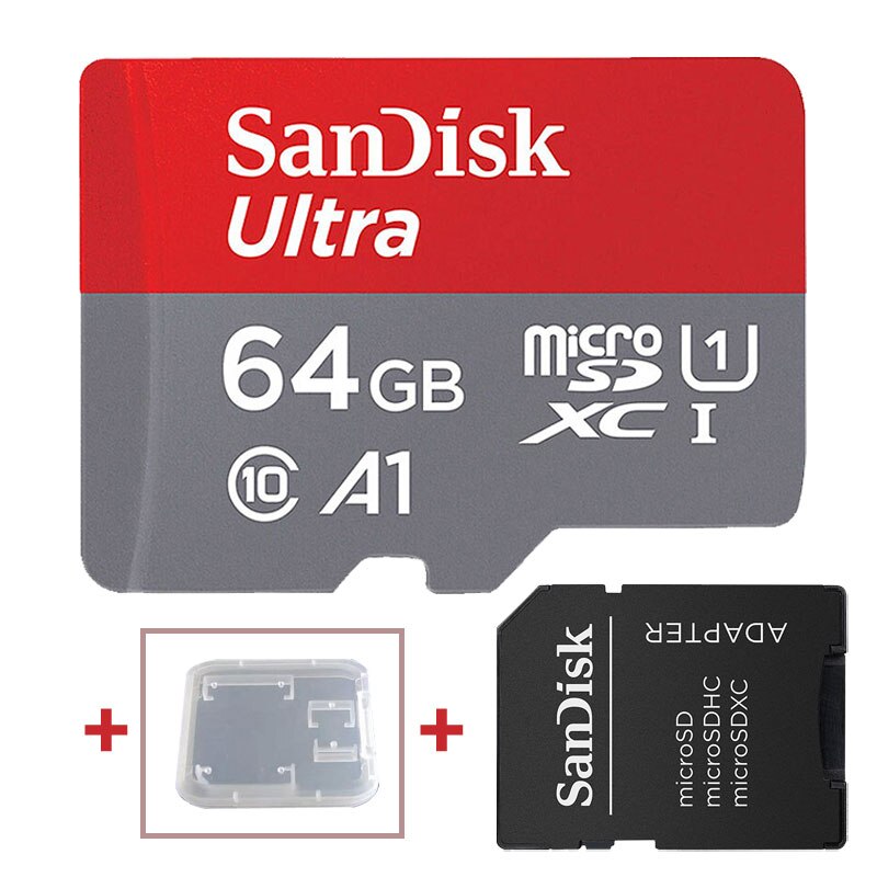 100% Original Sandisk Micro SD Card Class10 TF card 16gb 32gb 64gb 128gb memory card 512gb 256gb tarjeta micro sd for samrtphone: 64GB-Adapter