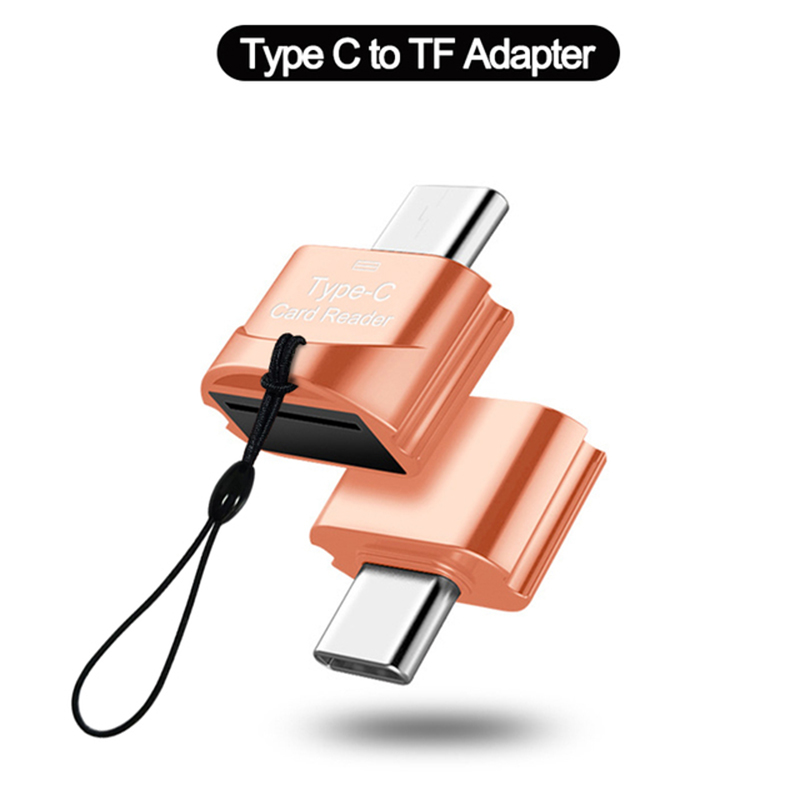 Convertitore di cavo da maschio a USB femmina di tipo C per telefono cellulare 2in1 connettore da Micro usb a USB adattatore OTG per laptop U Disk Mouse: Type C-TF Rose