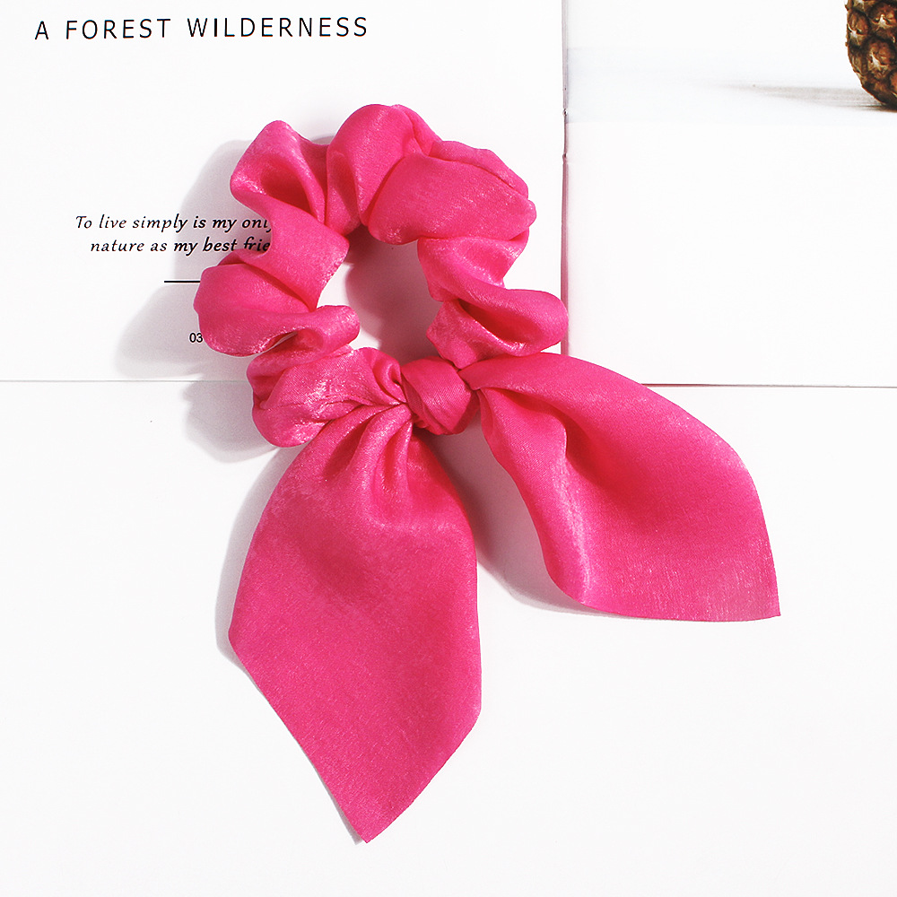 Neue Feste farbe Haarband Mädchen/Frauen Hase Ohr Knoten Bogen Haar Bands Kaninchen Ohr Haar krawatte Pferdeschwanz Haar zubehör