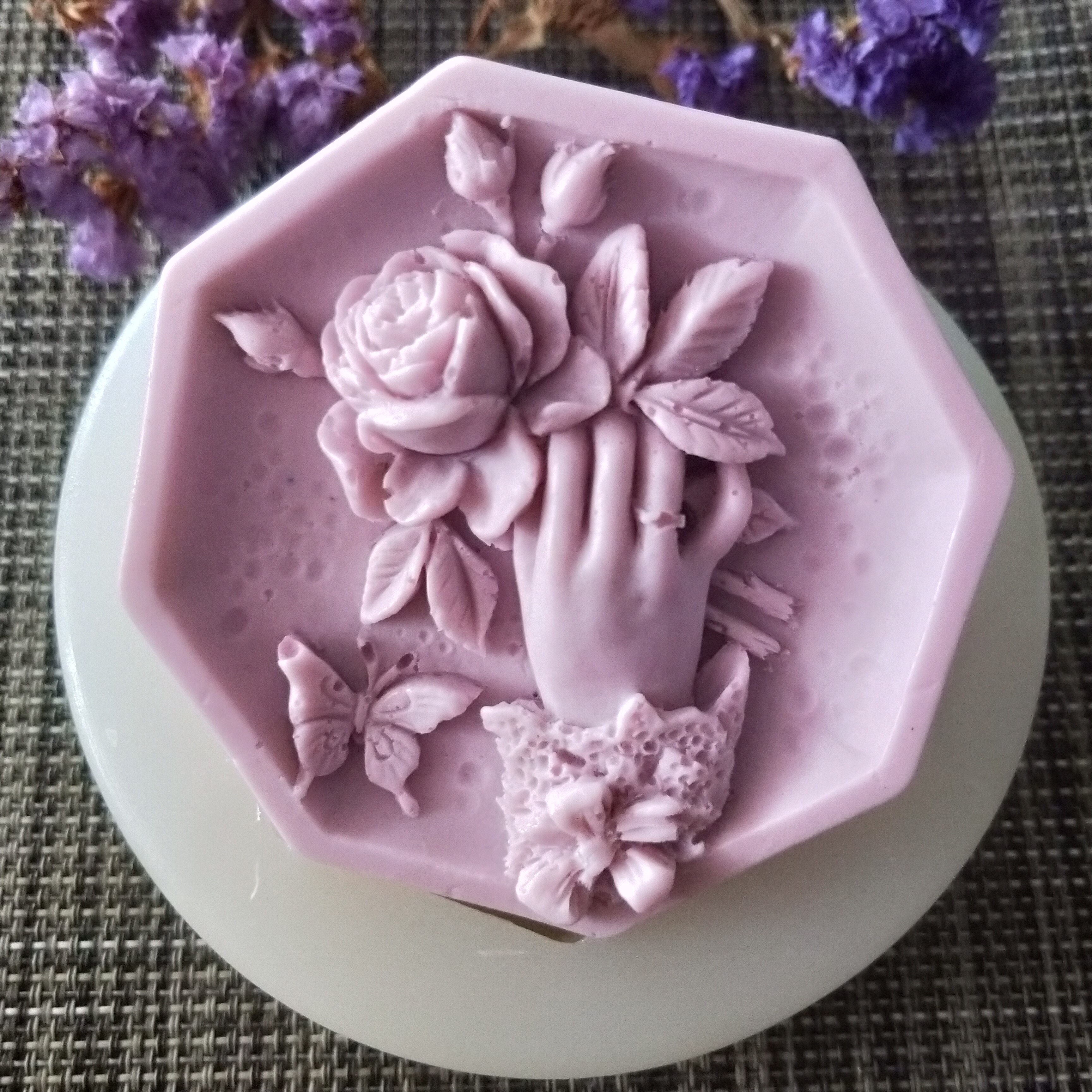 PRZY silicone soap mold 3D hexagon flower shape mold for soap making DIY handmade soap molds cake molds resin clay mold
