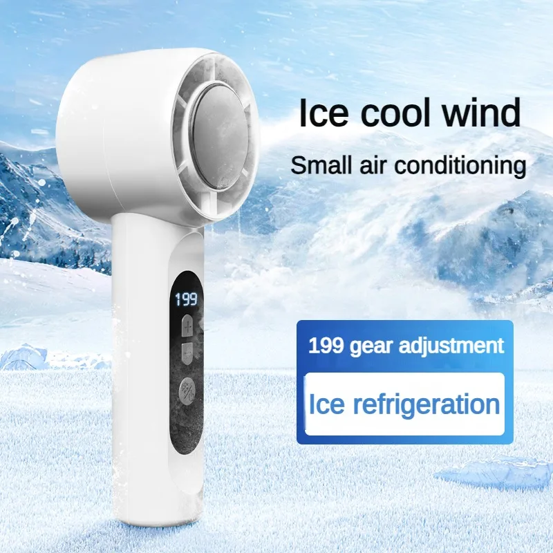 Handhållen bärbar fläkt med 199- hastigheter, skrivbordsfläkt med usb-kylning, kylfläkt med led-display för hemmakontor, resor