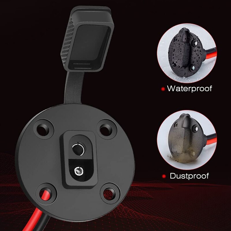 SAE Power Socket Side Wall Port 10AWG Solar Panel Flush Mount Connector Plug Cable for Solar Generator Battery Charger