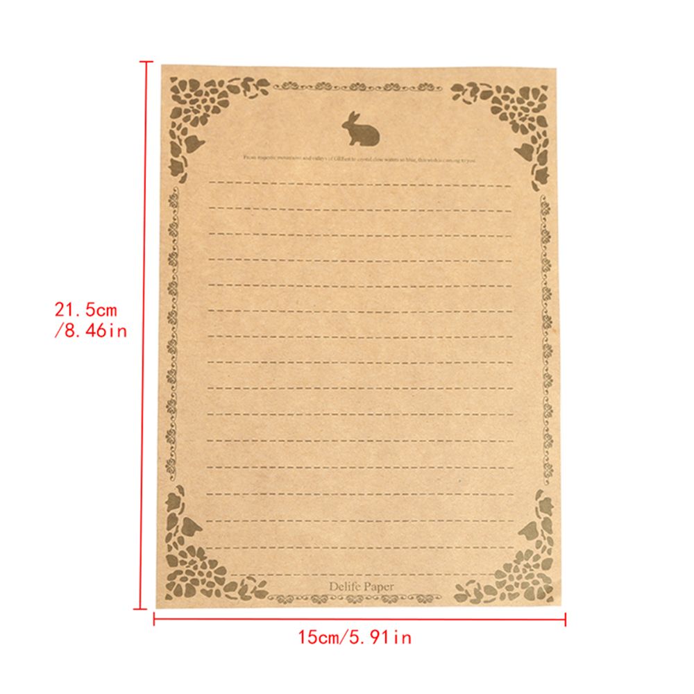 8 Sheets Vintage Retro Writing Stationery Paper Pad Note Letter Set