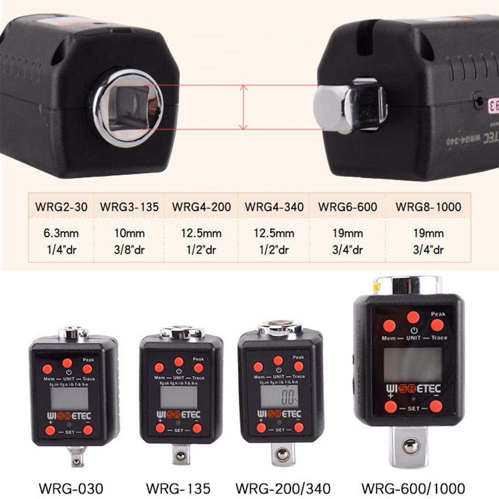 Professionele Elektronische Torquemeter Verstelbare Torque Meter 10-200Nm 17-340Nm Digitale Display Universele Torquemeter Wrench