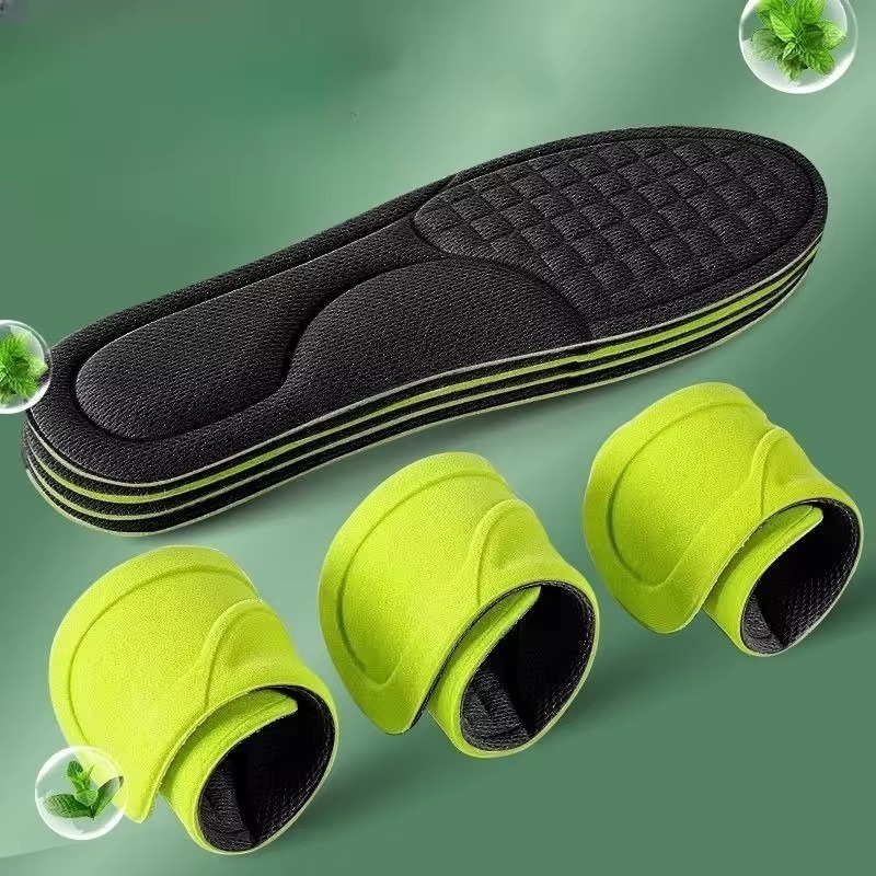 12/2pcs Sports Insoles for Shoes 5D Massage Soft Deodorant Breathable Shock Absorbant Cushion Running Insoles for Feet Men Women