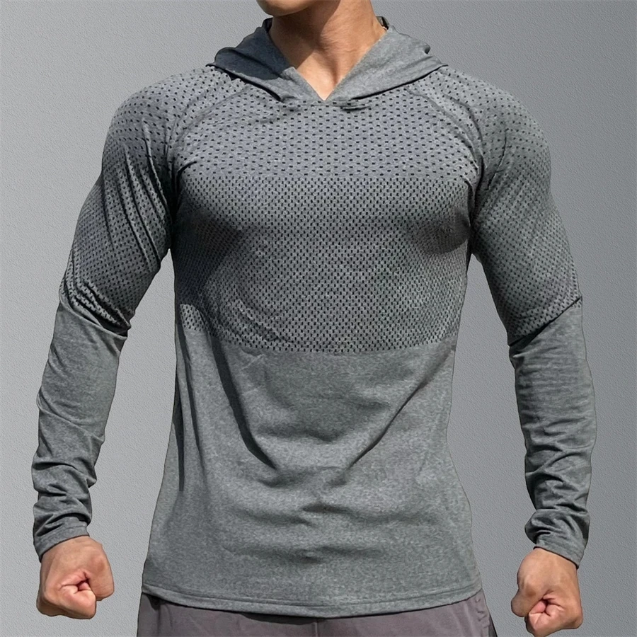Männer Fitness Laufen Sport Hoodies Fitnessstudio Jogger Mit Kapuze 2024 Neue draussen Sport Sportlich Kleidung Männlich Ausbildung Sweatshirt Spitzen