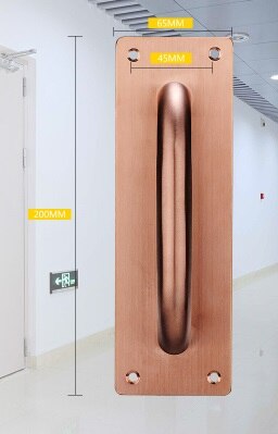 2Pcs/Lot Stainless Steel Face Mount Door Pull Push Plate Fire proof door Brush Gold Rose Gold: Rose Small Square