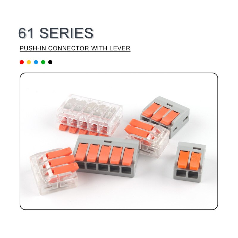10PCS Cable Connector 6mm2 Universal Compact Quick Connectors Cable For Household Wire Terminal Connector Push-in with Lever