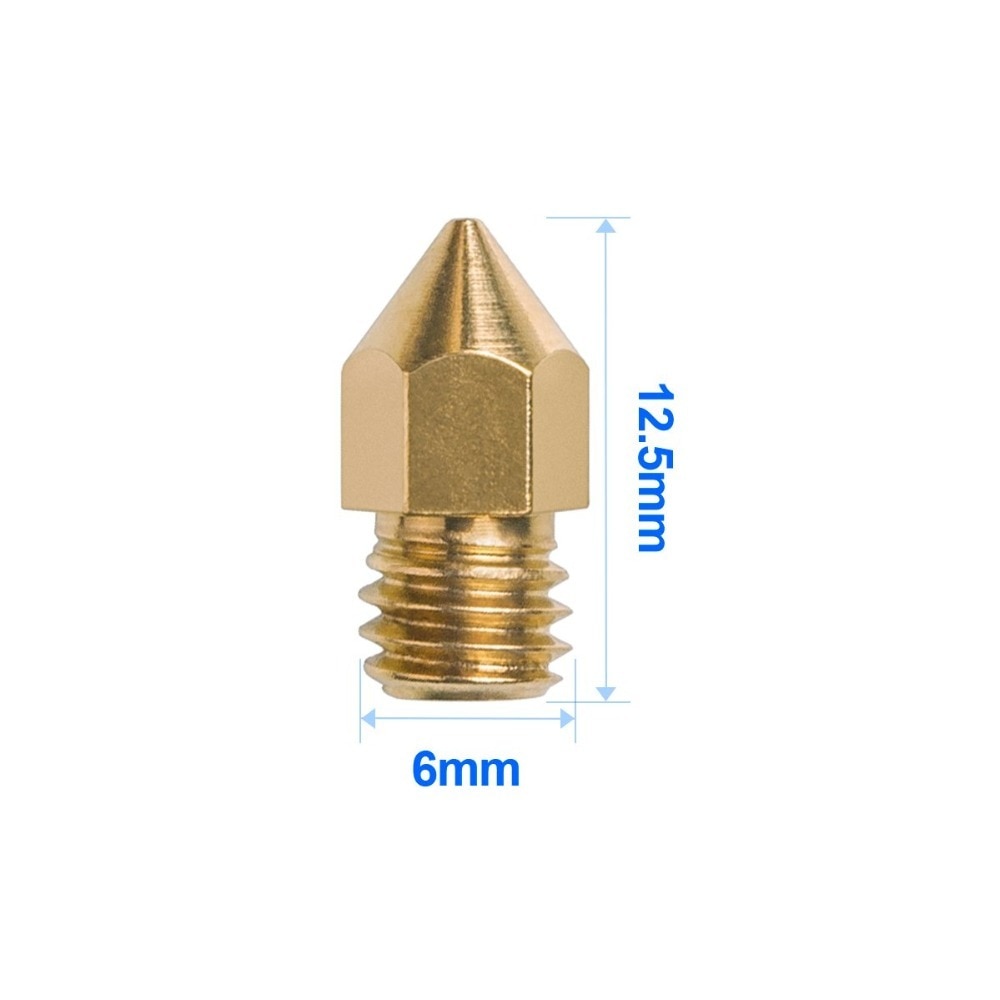 3D Printers Onderdelen MK7 MK8 Nozzle 0.2 0.3 0.4 0.5 0.6 0.8 1.0 Mm Koper Extruder Schroefdraad 1.75 Mm Filament hoofd Messing Nozzles Deel