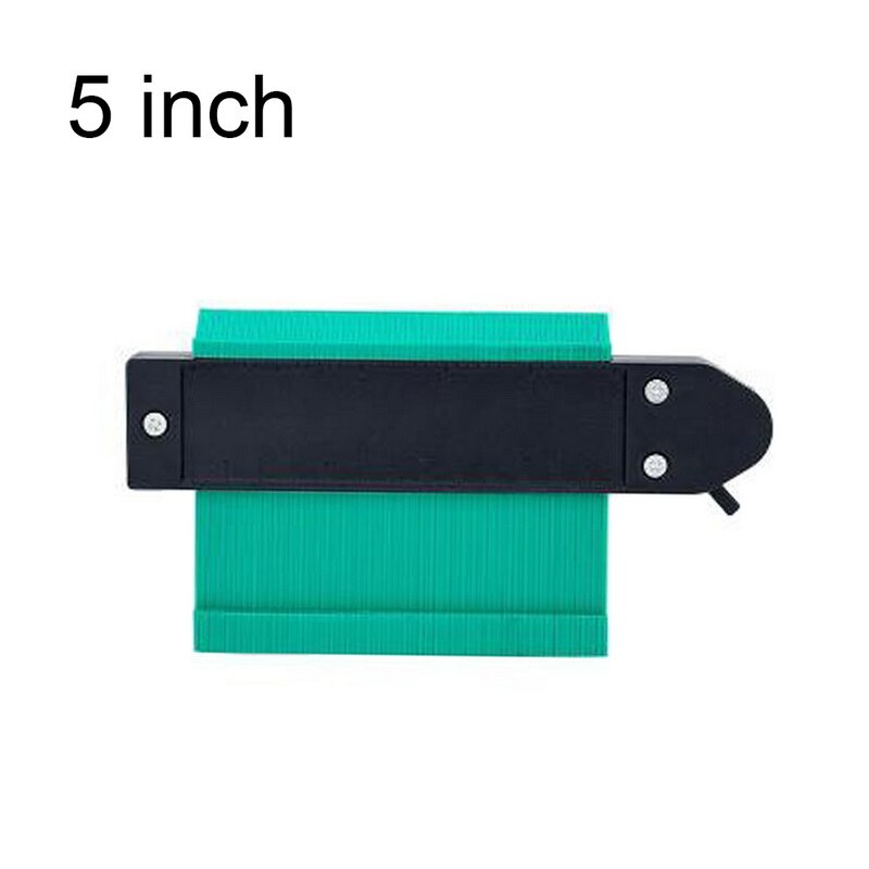 Medidor de contorno de 5 pulgadas, medidor de ángulos, regla de medición, medidor de duplicación de contornos, plantillas de herramientas de carpintero para medición de contornos de madera: 5 pulgadas verde