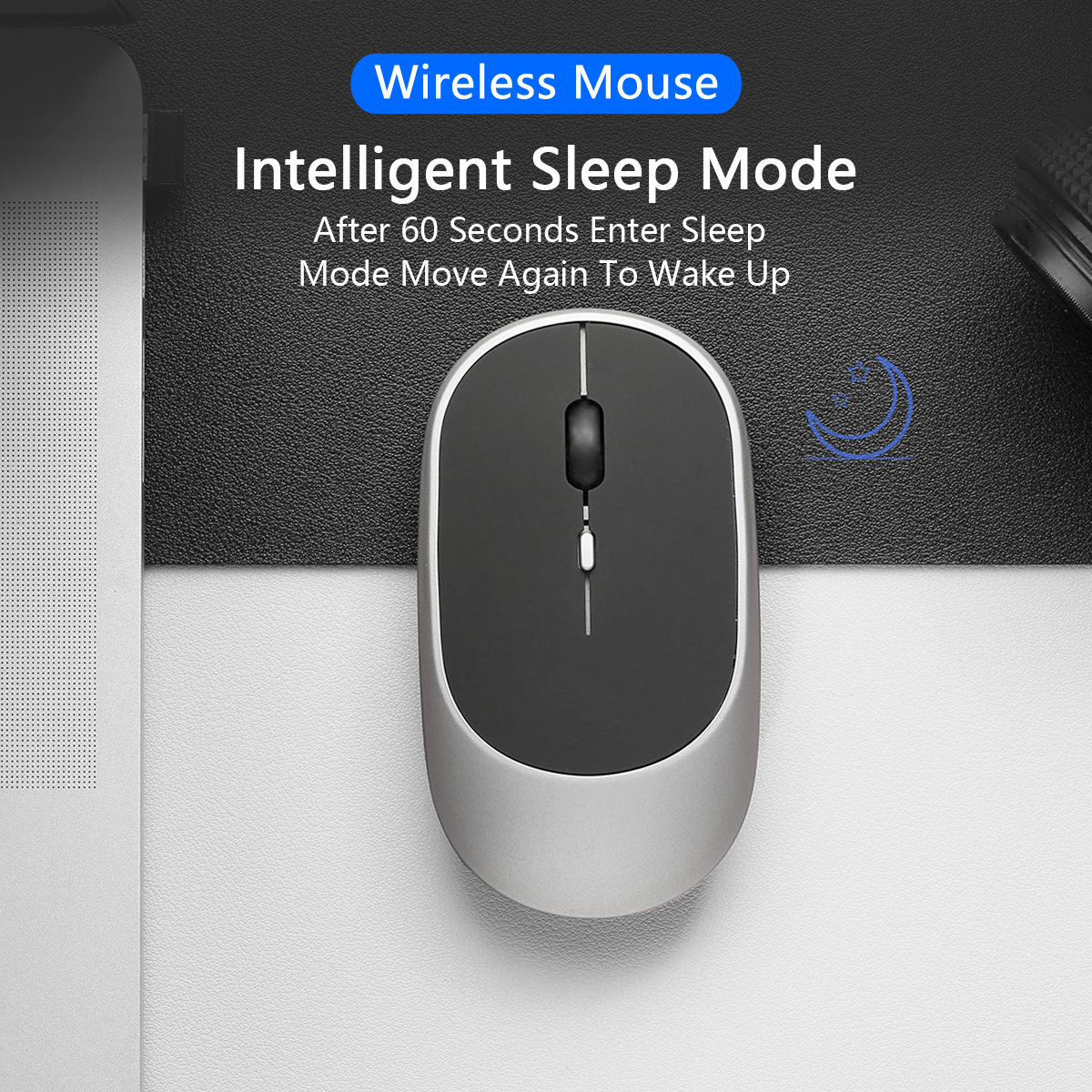 Rechargeable Wireless Mouse, Dual-mode 2.4G and Bluetooth-compatibility, Ergonomic Optical Mice Office Gaming, for Laptop/PC
