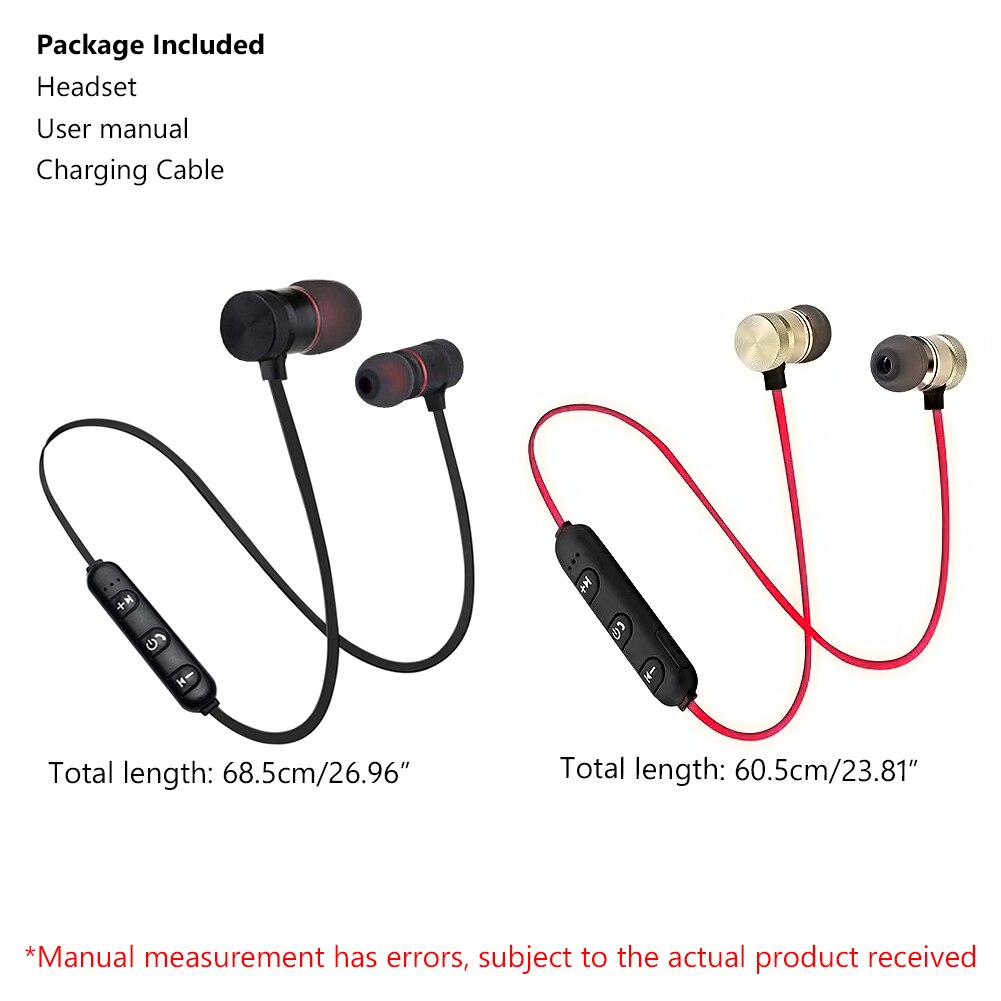 Słuchawki douszne Bluetooth z pałąkiem na kark słuchawki bezprzewodowe słuchawki stereofoniczne Sport z mikrofonem słuchawki magnetyczne do iPhone Samsung Xiaomi