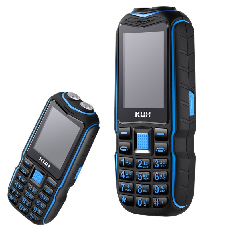 KUH T3 grande tastiera caratteristica telefono cellulare doppia torcia voce forte carattere grande antiurto cellulare anziano vibrazione nessuna fotocamera No FM