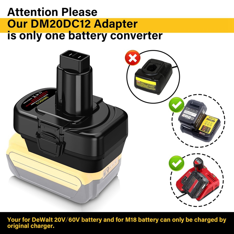 Adaptateur de batterie pour Dewalt 20V ou Milwaukee M18 18V Eddie Ion, convertisseur en Dewalt 12V/14.4V Ni-laissée, outil électrique