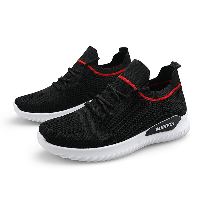 TUINANLE Sneakers Women Flats Shoes Spring Sock Sneakers Women Summer Lace Up Flats Women Plus Size Walking Tenis Feminino: black / 7.5