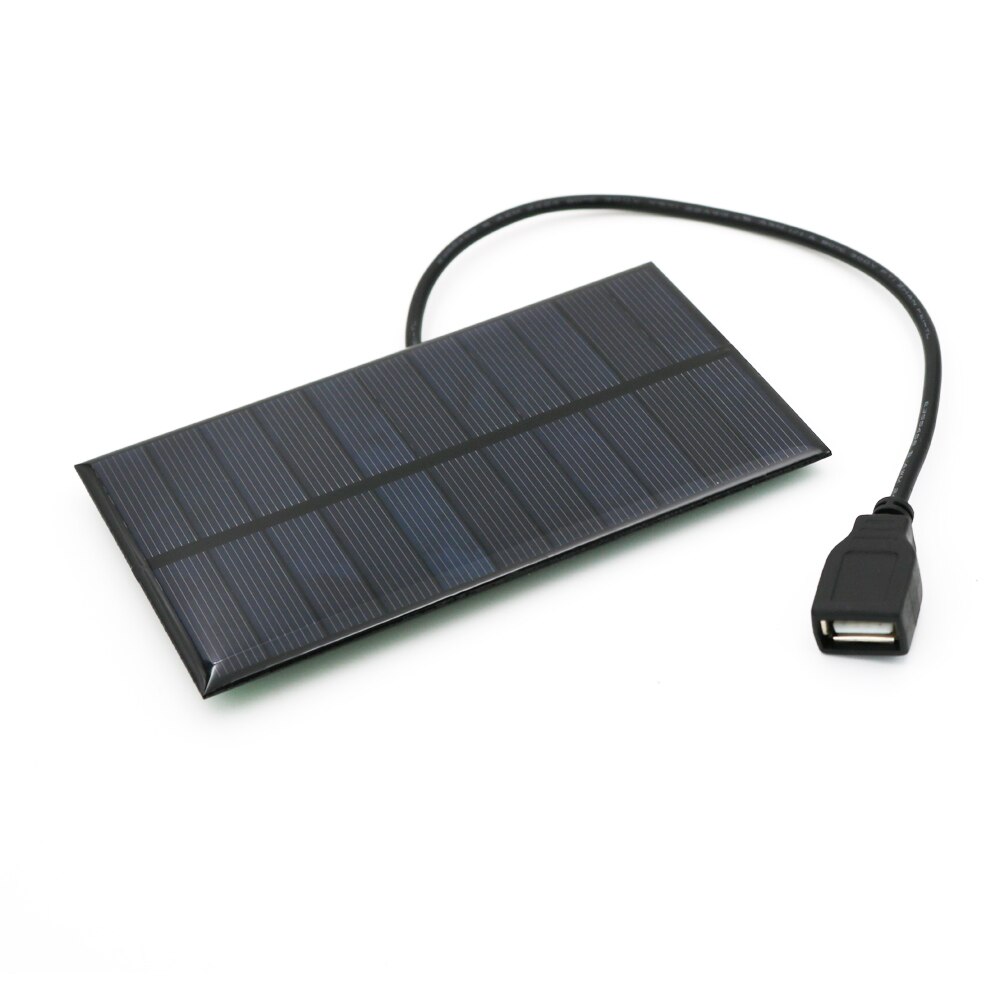 Ogniwo słoneczne 5V 300mA wyjście USB ładowarka solarna USB żeńskie Port 5.5V 1.65W regulacyjne ładowania płyta słoneczny 3.7V 18650