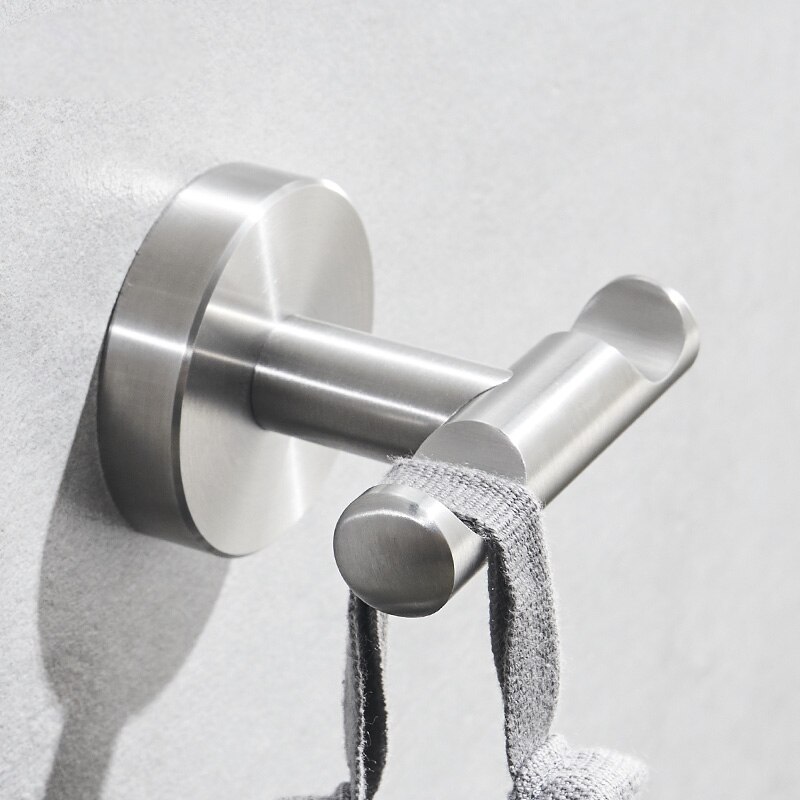 304 Brushed Stainless Steel Single Robe Hook Wall Mounted Towel Hook Clothes Hook Bathroom Hardware