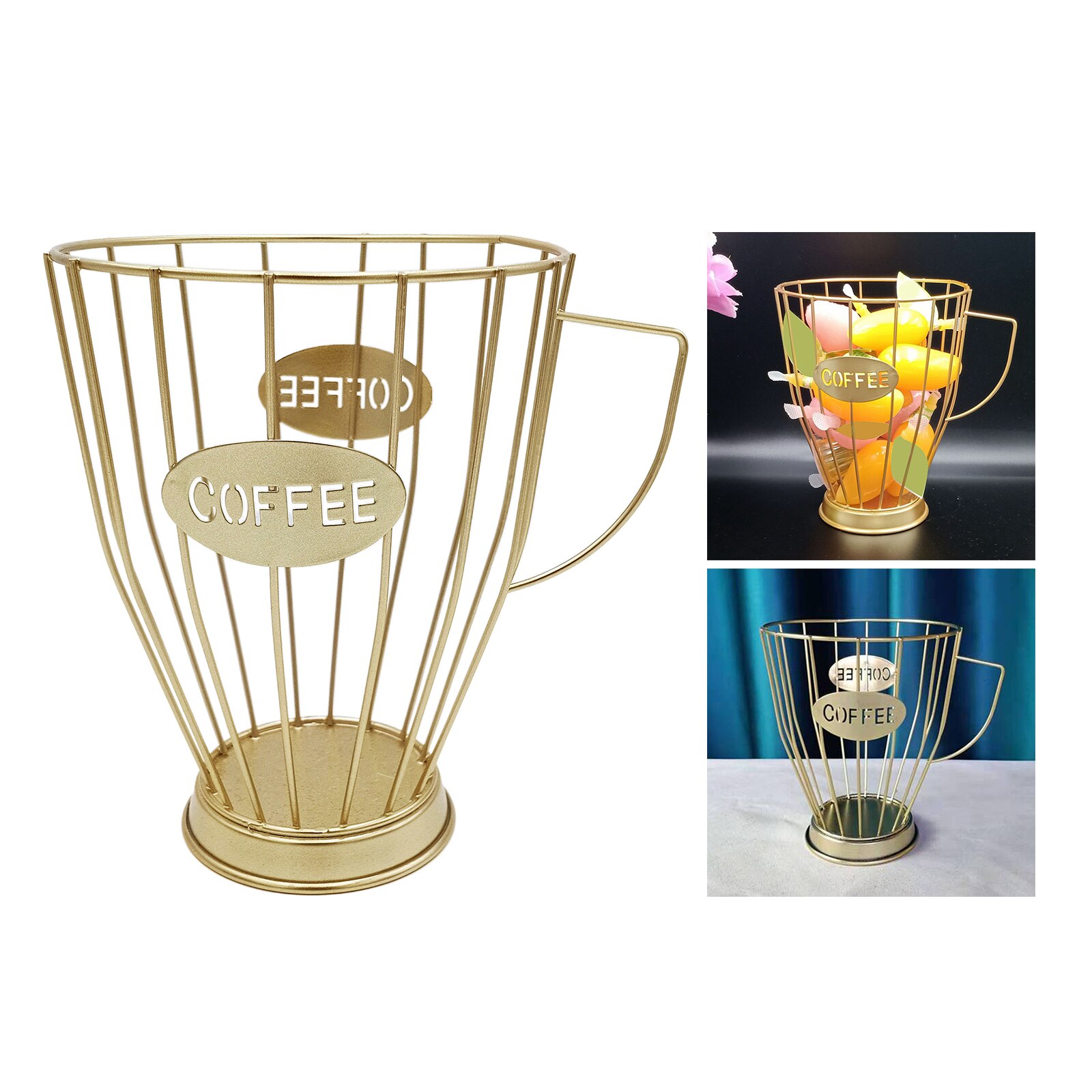 Universal Coffee Capsule Storage Basket Coffee Cup Basket Coffee Pod Organizer Holder Small/Large Black/Golden Optional