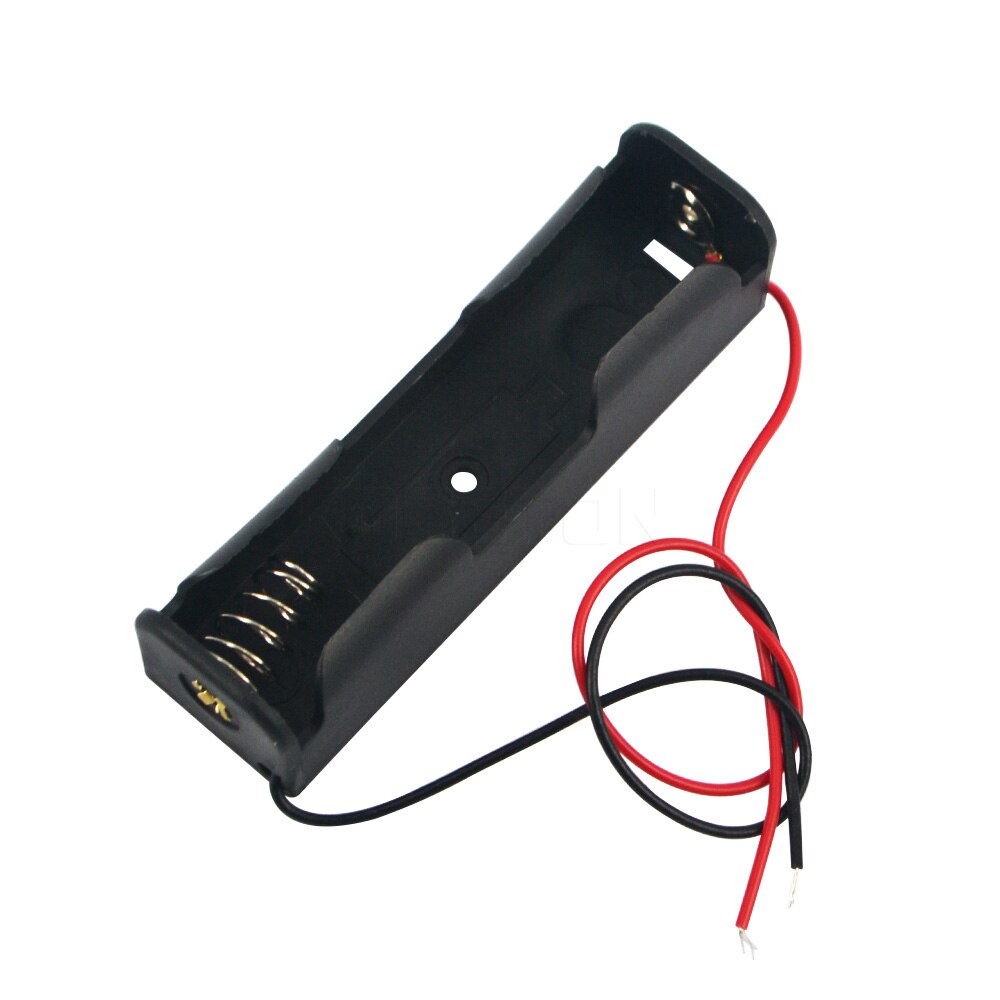 5 Pcs Batterij Houder Doos Kleine Plastic 18650 Batterij 3.7 V Clip Opslag Houder Box Case Zwart Met Wire Lead voor batterij doos